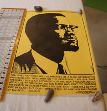 Black Civil Rights Poster Black Malcolm X BLACK LIBERATION PRESS reproduction picture