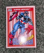 1990 Marvel Universe Super Heroes Series 1 Impel #1 Captain America Card picture