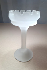 PartyLite Clairmont Fairy Lamp Pedestal ONLY Tall Frosted Glass Candle Holder picture