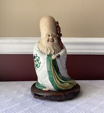Antique Meiji Japanese God Of Wealth, Happiness & Longevity Statue With Base picture