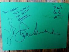 Autographs Roger Moore leaf inscribed with small drawing of The Saint Simon Temp picture