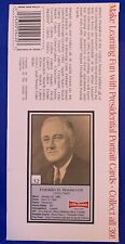 1992 Little Debbie Vintage US Political Presidential card Franklin D Roosevelt picture