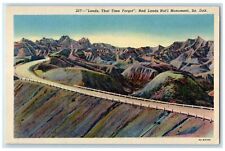 c1940's Lands That Time Forgot Bad Lands Nat'l Monument South Dakota SD Postcard picture