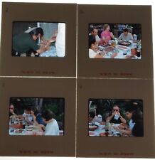 Vintage 1967 35mm Slides Family BBQ Picnic Butchering to Table Lot of 4 #22477 picture