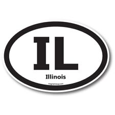 IL Illinois US State Oval Magnet Decal, 4x6 Inches, Automotive Magnet for Car picture