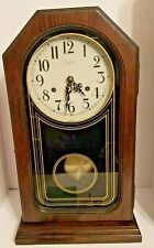 Vintage Legant Wall Clock 31 Day Mantle/Wall-Chimes Solid Wood Montgomery Ward picture
