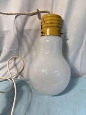 1970s 60’s Pop Art MCM Retro Hanging Giant Glass Light Bulb Swag Ceiling Lamp picture