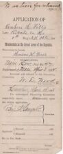 Grand Army of the Republic  Membership Application 1888 filled-out picture