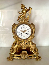 Exquisite French Louis XVI Ormolu Bronze Table/Mantel Clock with Putty picture