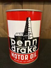 Penn Drake Motor Oil Metal Can NOS Full Minty picture