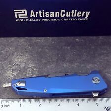 Artisan Cutlery Knife Predator Tactical Frame Lock Blue Smooth Titanium Handle picture