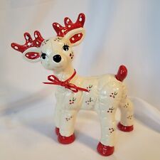 Vintage Artistic Gifts Reindeer Figurine 1987 Patchwork 7 1/2” Tall 6” Long picture