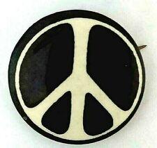 PEACE SIGN BUTTON  - An ORIGINAL 1964 Peace March Pinback Button: WHITE picture