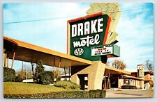 Nashville Tennessee~The Drake Motel~Portico~2 Pools~Clock Tower~c1960 Postcard picture