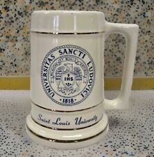 Vintage St Louis University Ceramic Stein 6” Beer Mug Billikens Missouri Tankard picture