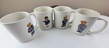 Vintage 1997 Ralph Lauren Polo Bear Set of 4 Coffee Mugs Cups Great Condition picture