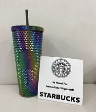 NEW Starbucks Fall 2023 Black Bling Oil Slick Studded 24oz Venti Tumbler Cup picture