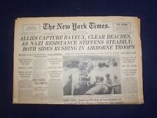 1944 JUNE 8 NEW YORK TIMES - ALLIES CAPTURE BAYEUX, CLEAR BEACHES - NP 6561 picture
