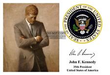 PRESIDENT JOHN F. KENNEDY JFK PRESIDENTIAL SEAL AUTOGRAPHED 4X6 PHOTOGRAPH picture