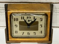 Vtg Art Deco E. Ingraham 8 Day Waverly Wood Case Wind Up Desk Clock picture