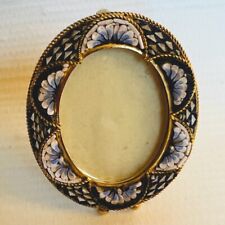 Vintage Neiman Marcus Micro Mosaic Oval frame Italy 2.75” picture