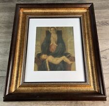 Vintage MADONNA WITH SLEEPING CHILD On Wood GIOVANNI BELLINI Framed Matted picture