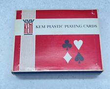 Vintage  KEM Plastic Playing Cards Florence Red & Blue Decks & Case picture