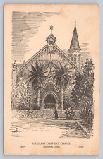 Postcard TX Galveston Ursuline Convent Chapel Sketch Art Drawing Rev Steyer I7 picture