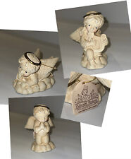 Lot Of 3 Handcrafted And Hand-painted Ceramic Praying Angels 4 inches picture