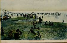 1912 Sunbathers Shoreline View Bathing Sylvan Beach NY Postcard D41 picture