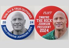 Dwayne Johnson The Rock President 2024 Pinback Buttons Lot Political 2.25