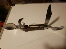 VINTAGE COLONIAL PROV. USA Hobo Camp Knife w/ Spoon Fork Opener Stai (FVS026731) picture