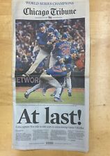 CHICAGO TRIBUNE NOVEMBER 3, 2016 CHICAGO CUBS WIN WORLD SERIES GOOD CONDITION picture