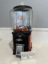 Victor Topper  1 Cent Penny Gumball Vending Machine Square Glass Globe 50s picture