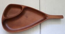 Unique Mid Century modern teak serving platter dish with number 153113 on back picture