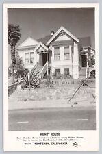 Monterey California, Henry House, Hoover Wedding, VTG RPPC Real Photo Postcard picture