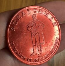 Vintage Texas Lottery Coin. Red. Scrathman.  Novelty Gift. picture
