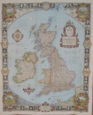 1937 King George VI Coronation Map BRITISH ISLES IRISH FREE STATE England Wales picture