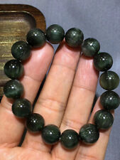 12.5mm Natural Green Hair Rutilated Crystal Beads Bracelet AAA picture