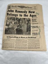 Rocky Mountain News JOHN KENNEDY NOW BELONGS TO THE AGES Nov 26 1963 Orig Comple picture