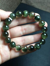 11.2mm Natural Green Hair Rutilated Crystal Beads Bracelet AAA picture