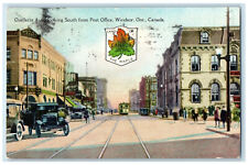 1928 Ouellette Avenue Looking South from Post Office Windsor Canada Postcard picture