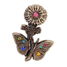 Hard Rock Cafe Pin Butterfly Flower Fashion Rhinestones picture