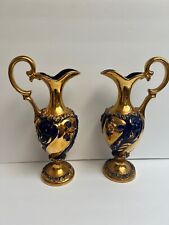 Set of 2 Ceramic ornate pitchers Italy marked 253 14