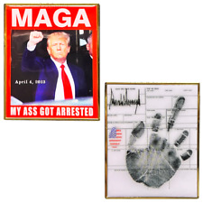 President Donald J. Trump MAGA Arrest Fingerprint Card Challenge Coin GL12-005 picture