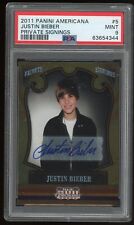 2011 Panini Americana Private Signings Justin Bieber Signed AUTO /299 PSA 9 MINT picture