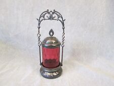 Cranberry Coin Dot Glass Victorian PICKLE CASTOR picture
