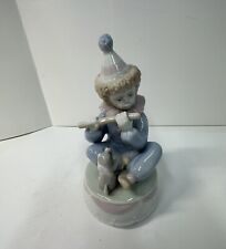 1990 Paul Sebastián Clown With Dog Porcelain Music Box Figurine picture