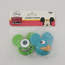 Set of 2 Disney Antenna Toppers Monsters Inc Mike & Agent Perry Mickey Heads  picture