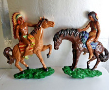 Set of 2 1962 Universal Statuary Corp Indian Chief & Warrior Wall Hanging 21